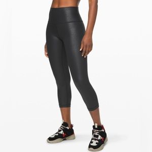 Lululemon wunder cropped leggings WUNDER UNDER CROP HIGH-RISE *FOIL 21"